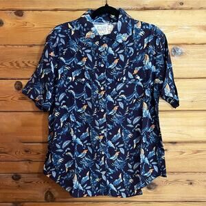 NWT SR vs Sandrine Rose Hawaiian Print Button Up Short Sleeve Shirt
